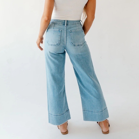 KanCan Wide Leg High Rise Cropped Jeans Size 29 - Picture 6 of 9